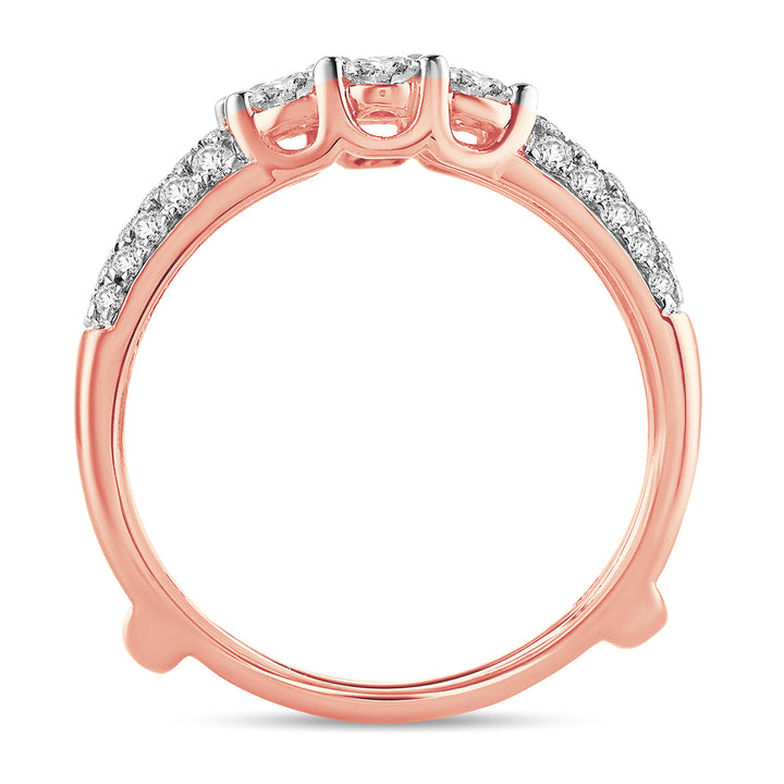14k Rose Gold Lab Diamond Ring Guard Enhancer 1CT