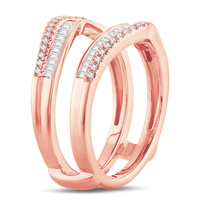 14k Rose Gold Lab Diamond Ring Guard Enhancer