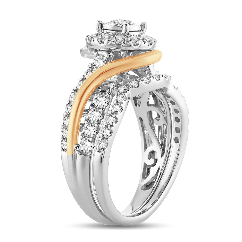 14K Yellow Gold Lab Diamond Bridal Ring - 1.10CT Brilliance