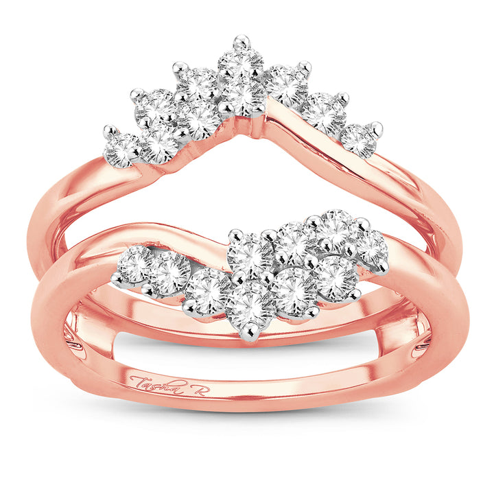 Elegant 14k Rose Gold 0.66CT Lab Diamond Ring Guard