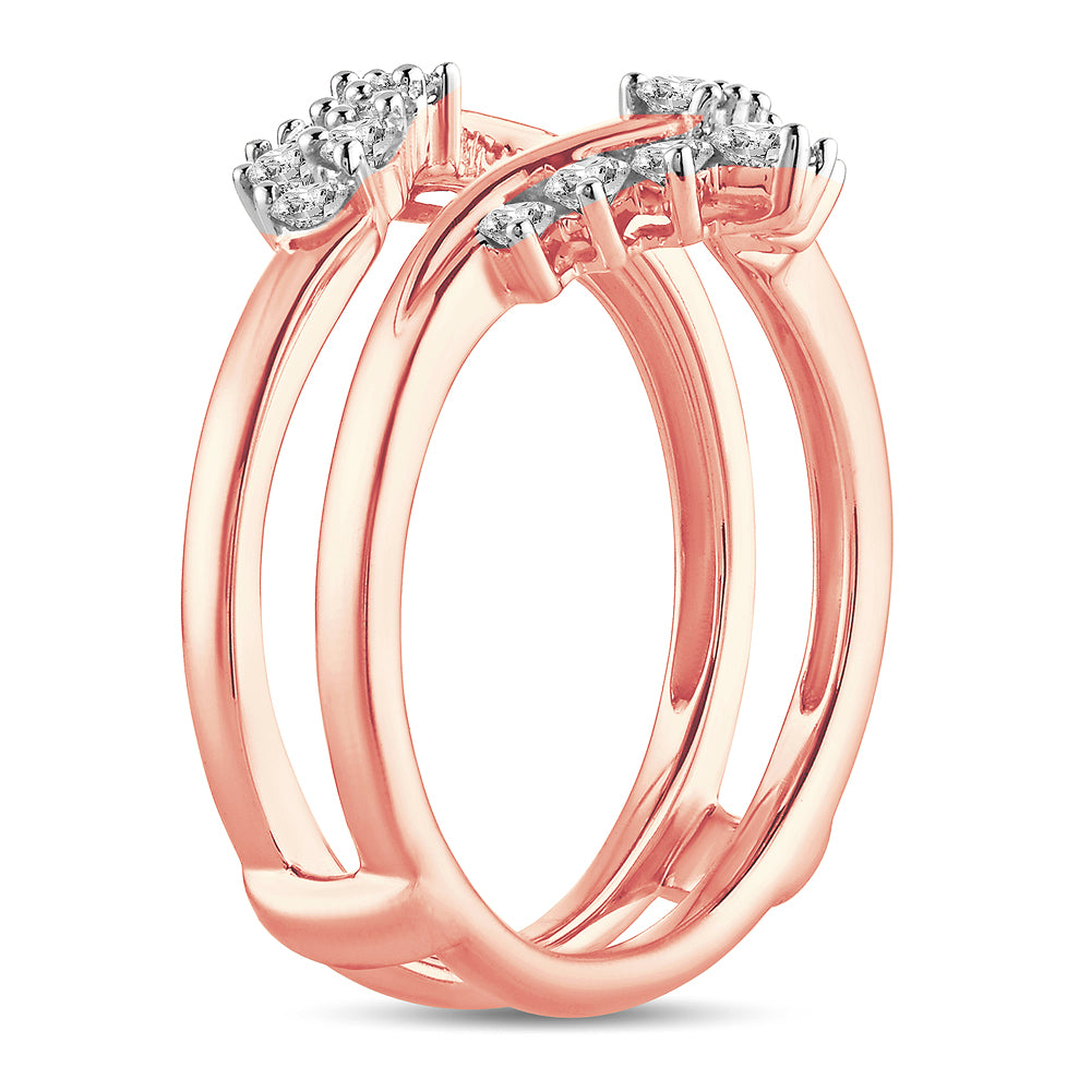 Elegant 14k Rose Gold 0.66CT Lab Diamond Ring Guard