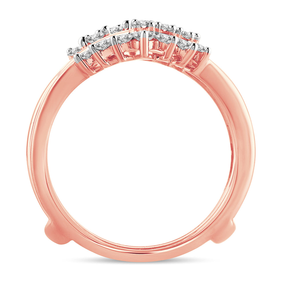 Elegant 14k Rose Gold 0.66CT Lab Diamond Ring Guard