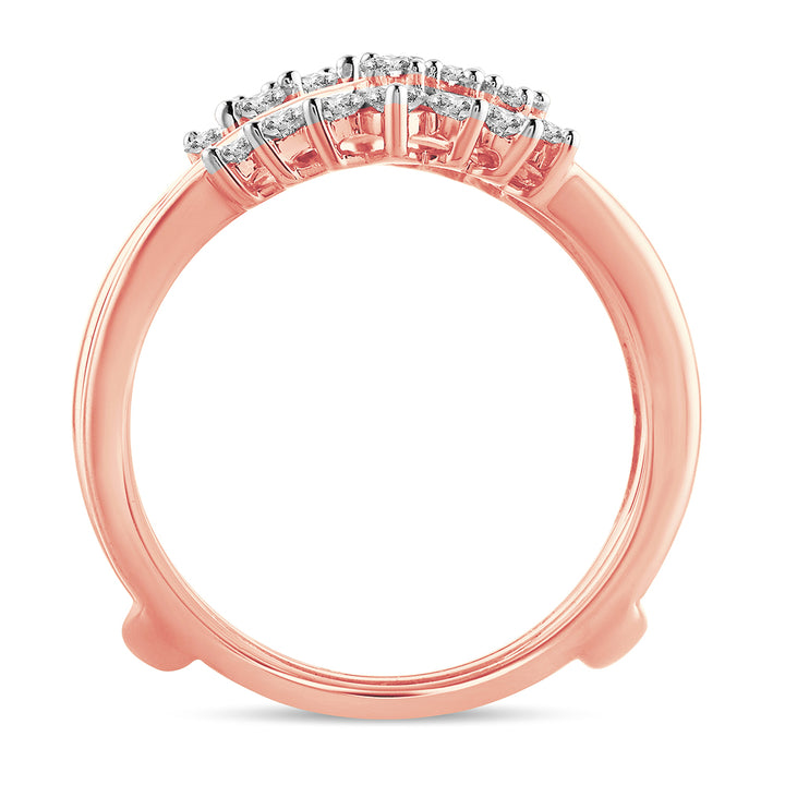 Elegant 14k Rose Gold 0.66CT Lab Diamond Ring Guard