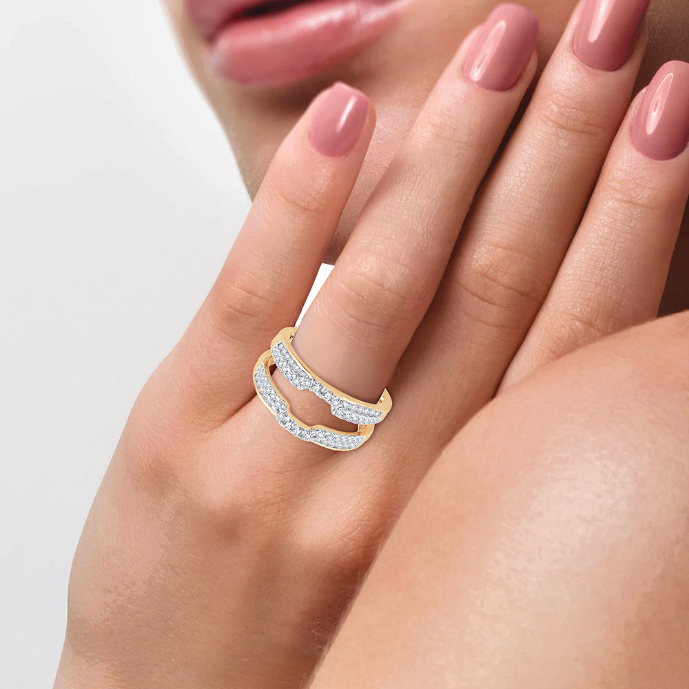 14K Yellow Gold Lab Diamond Ring Guard Enhancer