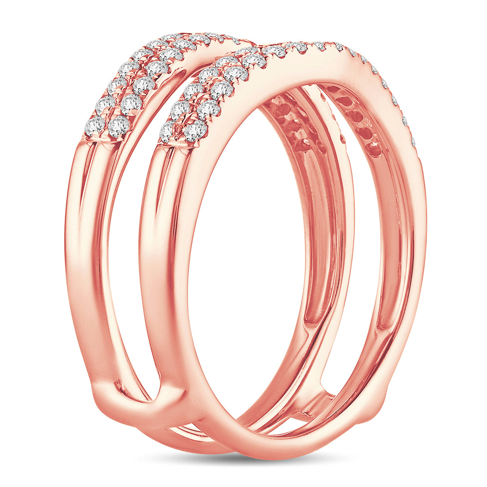 14k Rose Gold 0.50CT Lab Diamond Ring Guard Enhancer