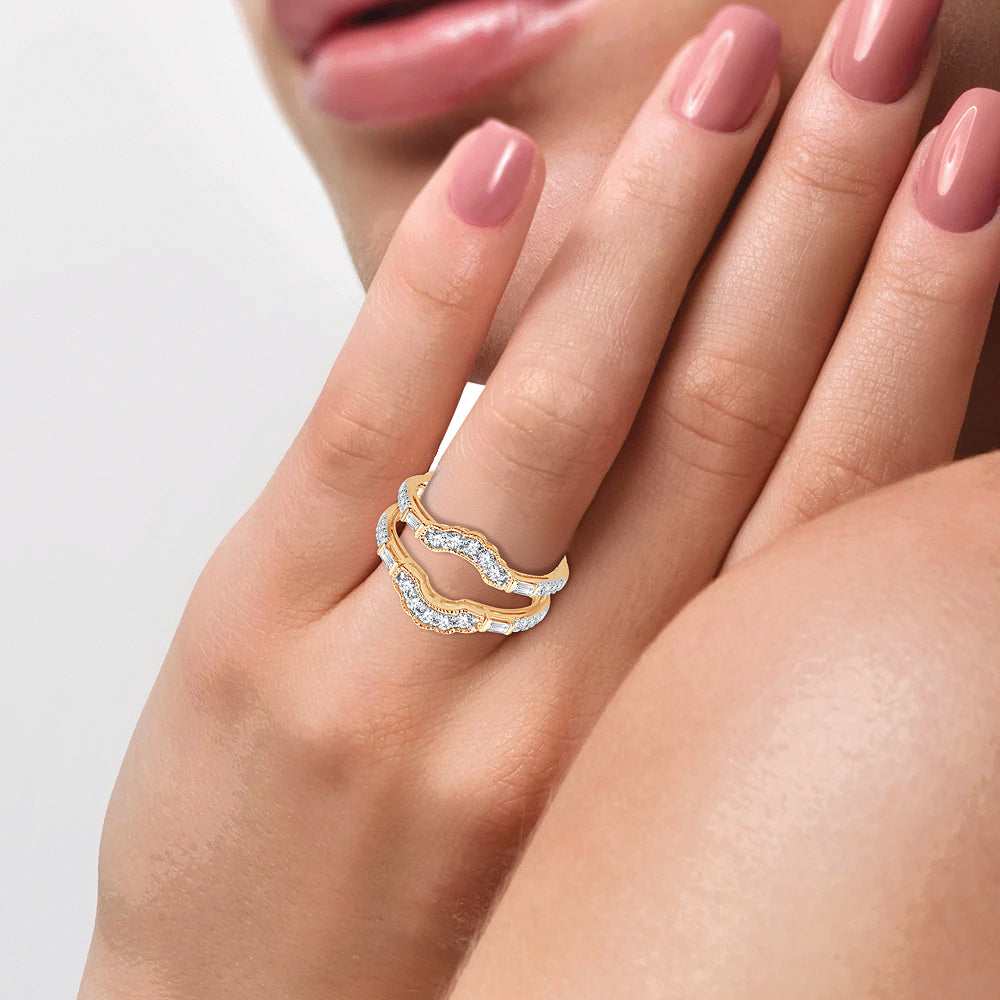 14K Yellow Gold Lab Diamond Ring Guard Enhancer