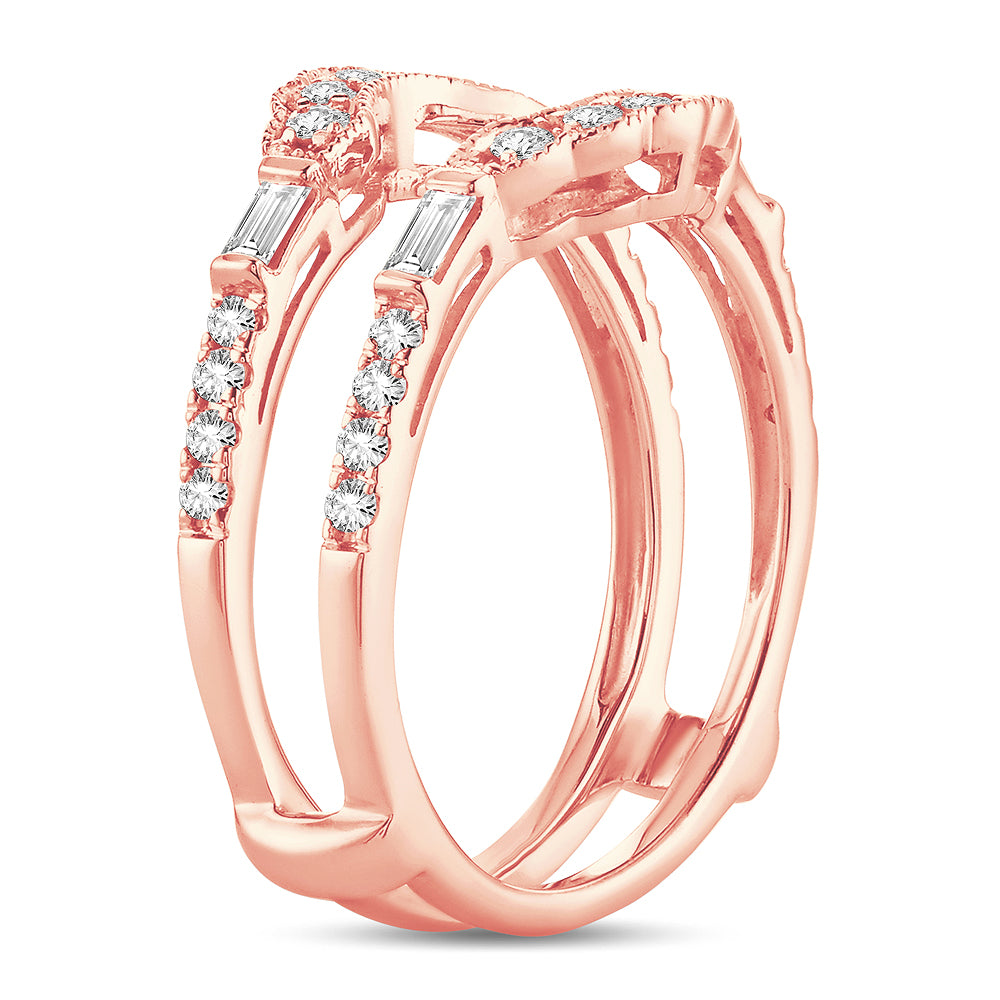 Elegant Rose Gold 0.50CT Lab Diamond Ring Protector