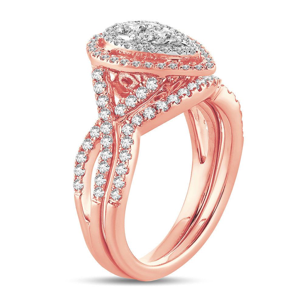 Romantic 14k Rose Gold Lab Diamond Engagement Ring (1.00CT)
