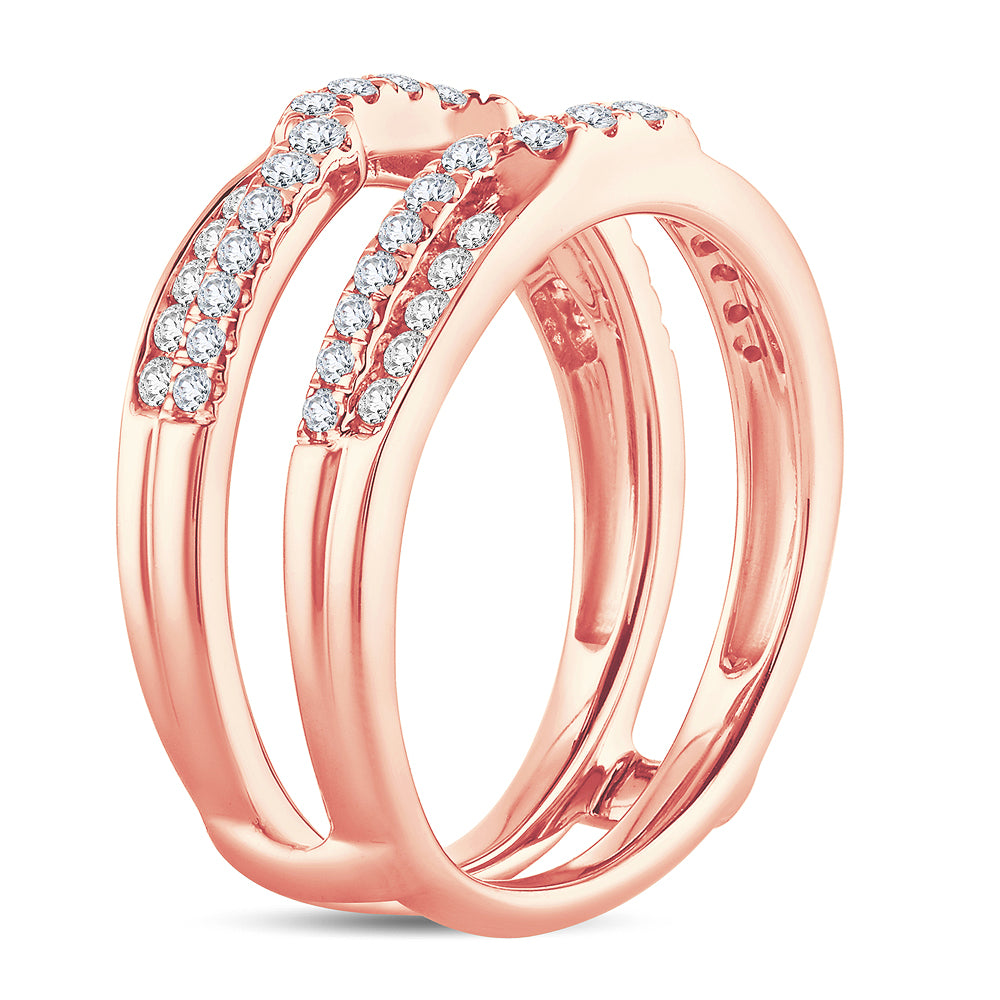 14k Rose Gold Lab Diamond Ring Guard Enhancer