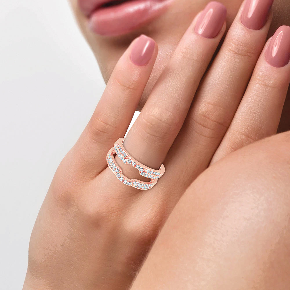 14k Rose Gold Lab Diamond Ring Guard Enhancer