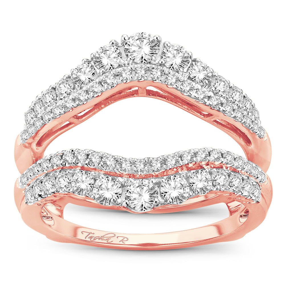 Romantic Rose Gold 1CT Lab Diamond Ring Guard Enhancer