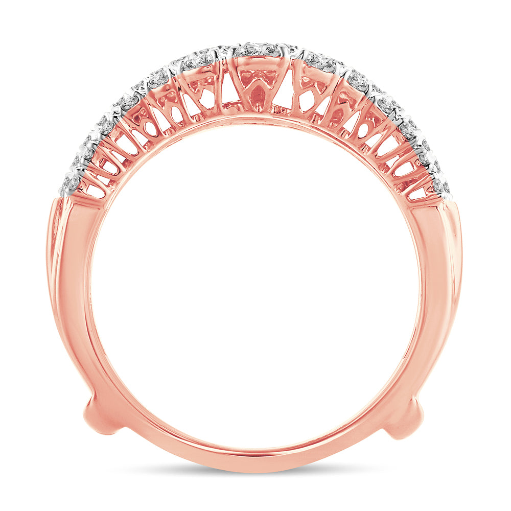 Romantic Rose Gold 1CT Lab Diamond Ring Guard Enhancer