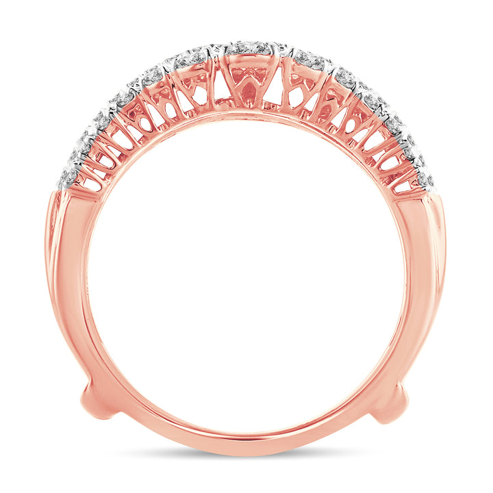 Romantic Rose Gold 1CT Lab Diamond Ring Guard Enhancer