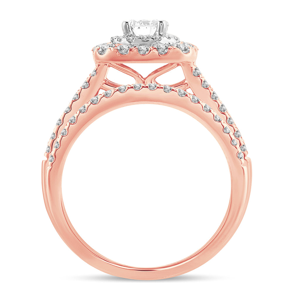 Romantic 14k Rose Gold Lab Diamond Engagement Ring (1.40CT)