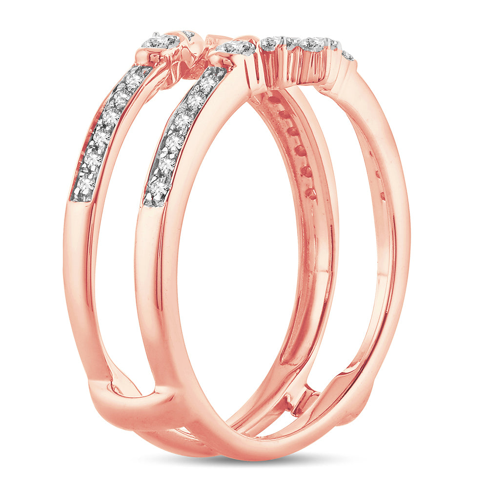 14k Rose Gold Lab Diamond Ring Guard Enhancer