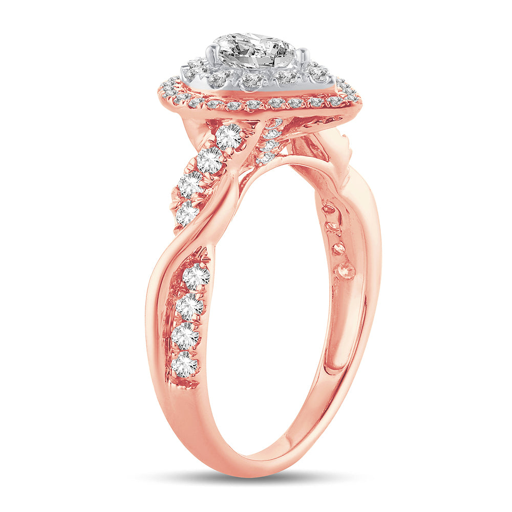 Romantic 14k Rose Gold Lab Diamond Engagement Ring (1.00ct)