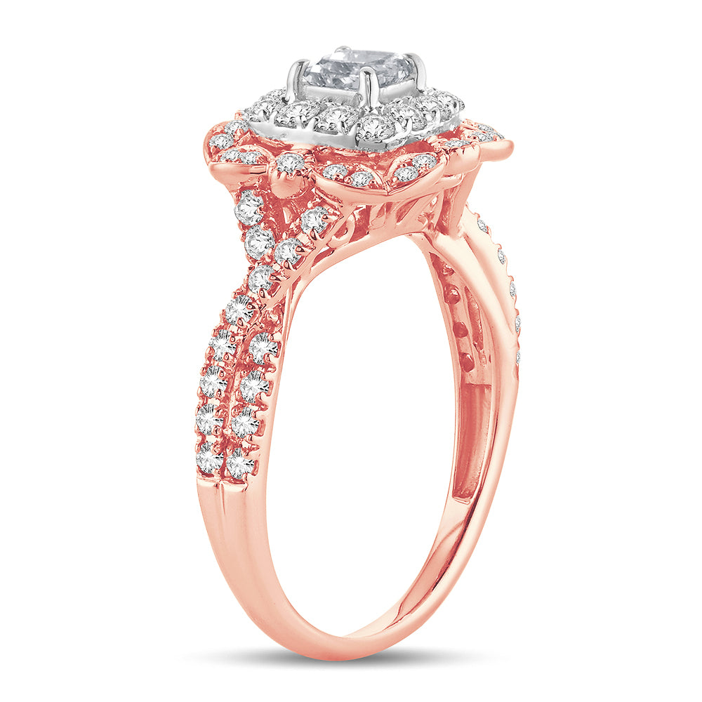 14k Yellow Gold 1CT Lab Diamond Womens Engagement Ring