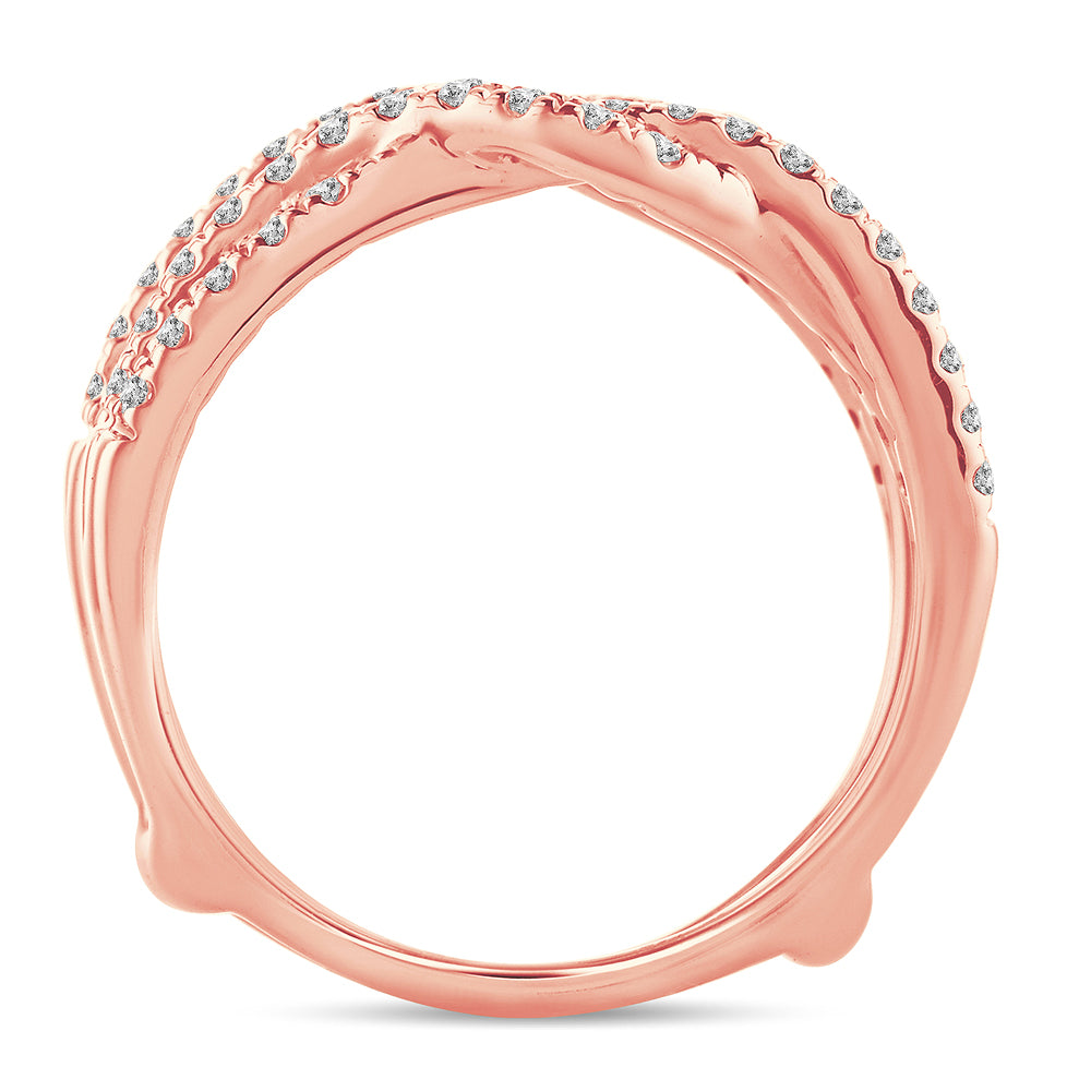 Delicate 14k Rose Gold 0.50CT Lab Diamond Ring Guard