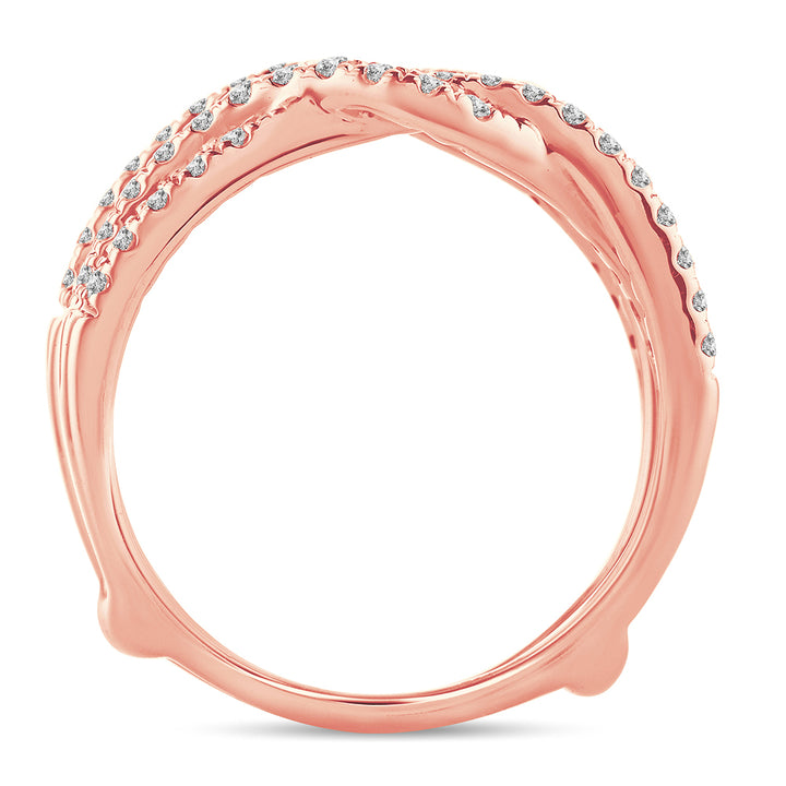 Delicate 14k Rose Gold 0.50CT Lab Diamond Ring Guard