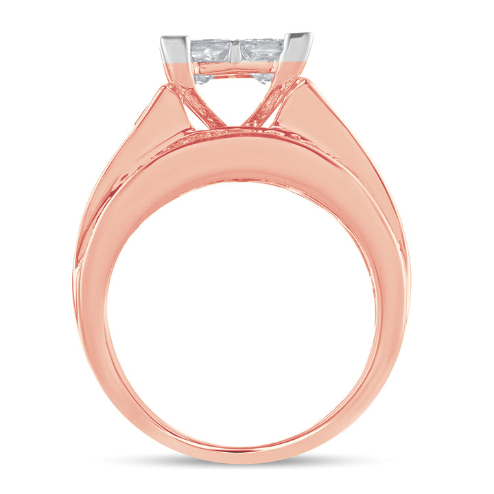Romantic 14k Rose Gold Lab Diamond Bridal Ring (3.50CT)