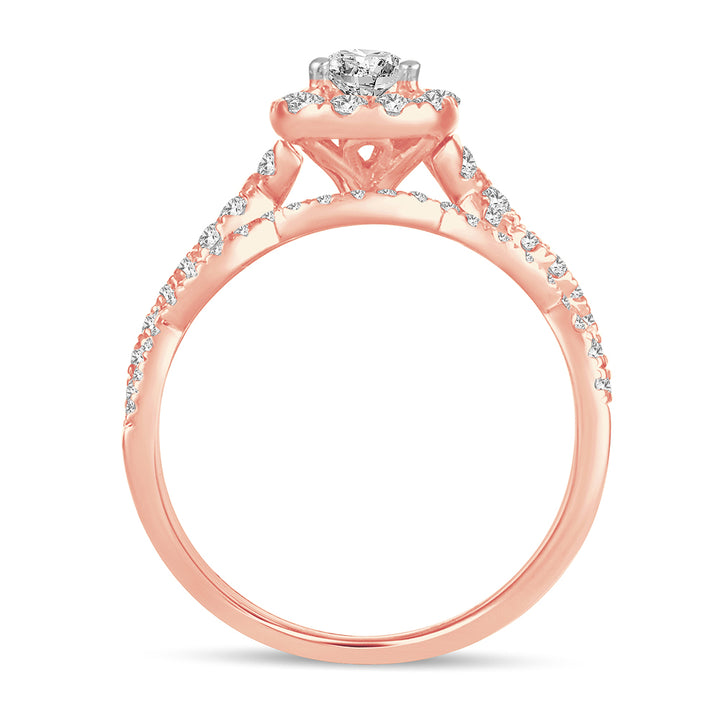 14k Yellow Gold Lab Diamond Bridal Ring - 1CT Brilliance