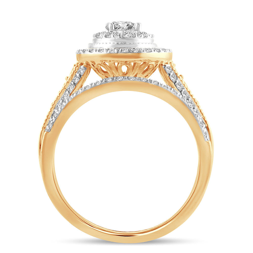 14K Yellow Gold Lab-Grown 1CT Diamond Bridal Ring
