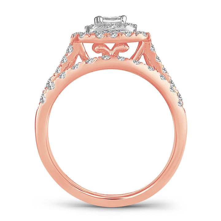 Romantic 14k Rose Gold Lab Diamond Bridal Ring (1CT)