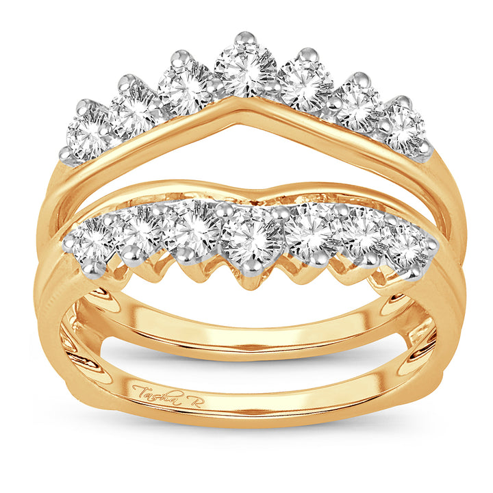 14K Yellow Gold 1CT Lab Diamond Ring Guard Enhancer