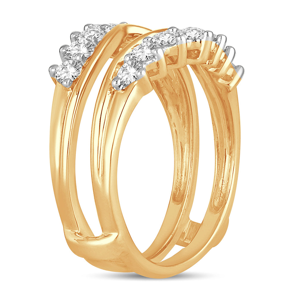 14K Yellow Gold 1CT Lab Diamond Ring Guard Enhancer