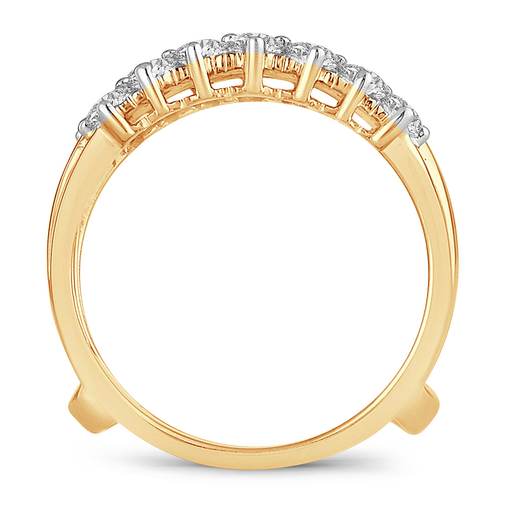14K Yellow Gold 1CT Lab Diamond Ring Guard Enhancer