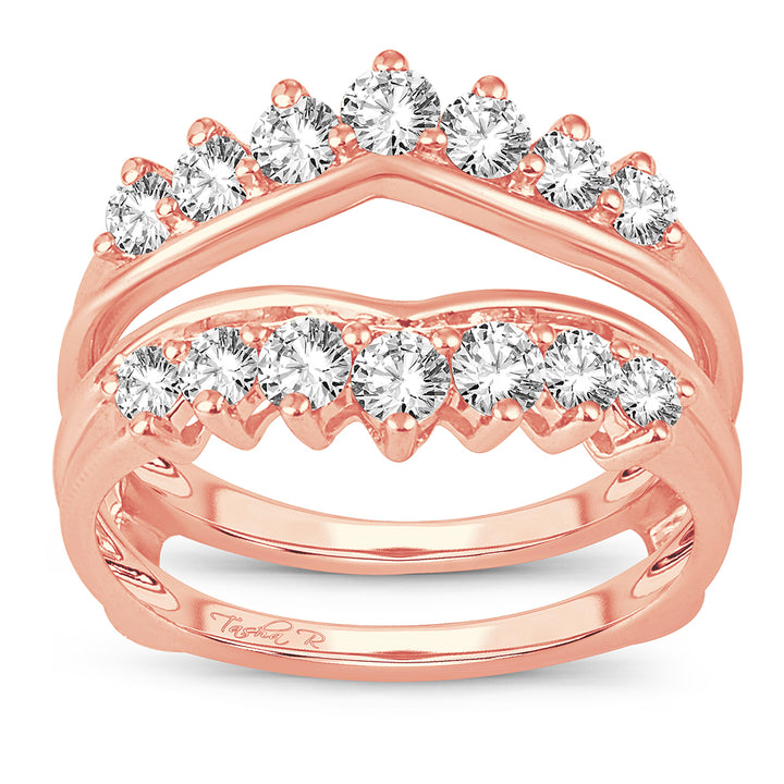14k Rose Gold Lab Diamond Ring Guard Enhancer 1CT