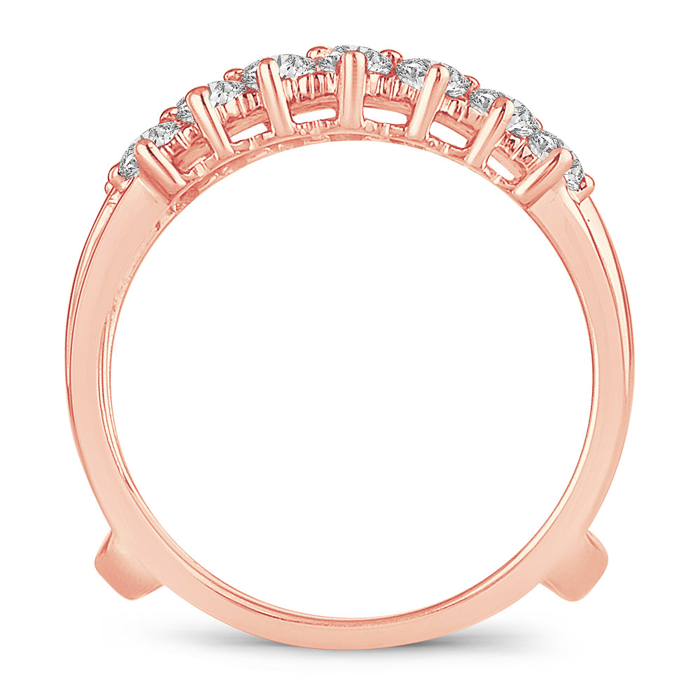 14k Rose Gold Lab Diamond Ring Guard Enhancer 1CT