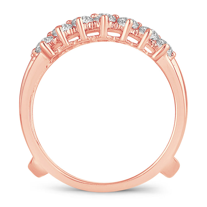 14k Rose Gold Lab Diamond Ring Guard Enhancer 1CT
