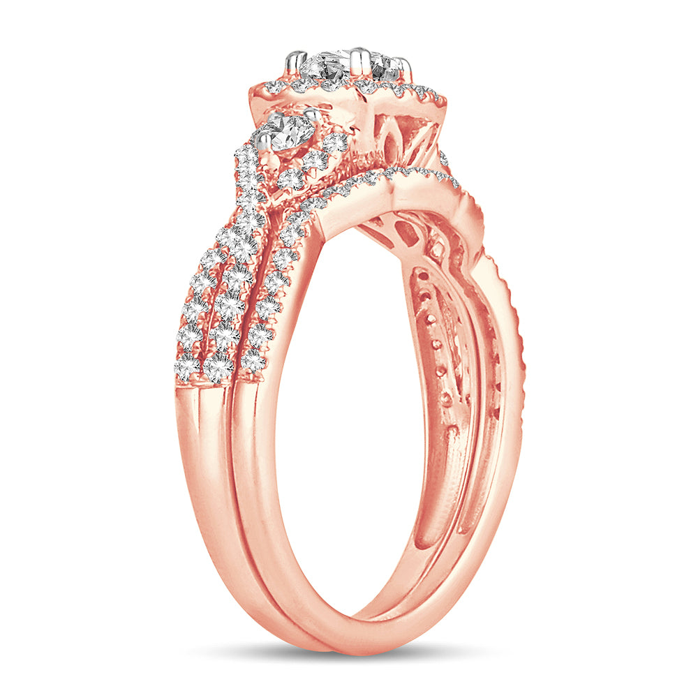 14k Rose Gold 1CT Lab Diamond Womens Engagement Ring