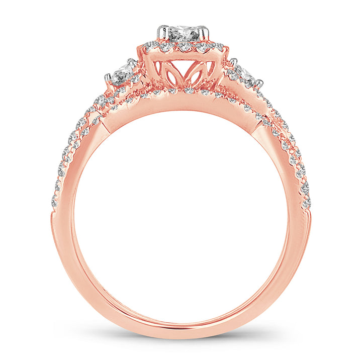 14k Rose Gold 1CT Lab Diamond Womens Engagement Ring