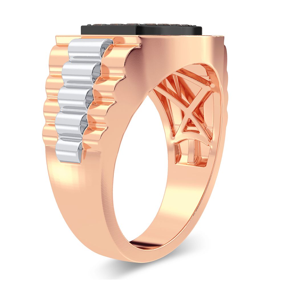 10K Rose Gold Mens Lab Diamond Statement Ring