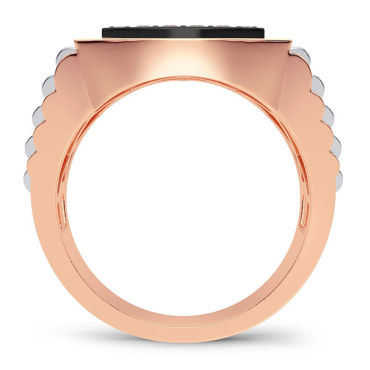 10K Rose Gold Mens Lab Diamond Statement Ring