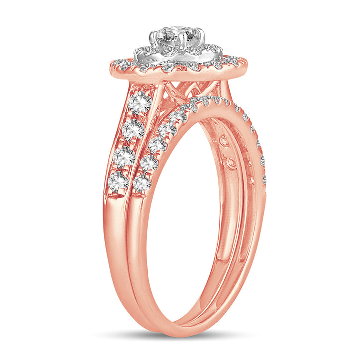 Romantic 14k Rose Gold Lab Diamond Bridal Ring (1.00CT)