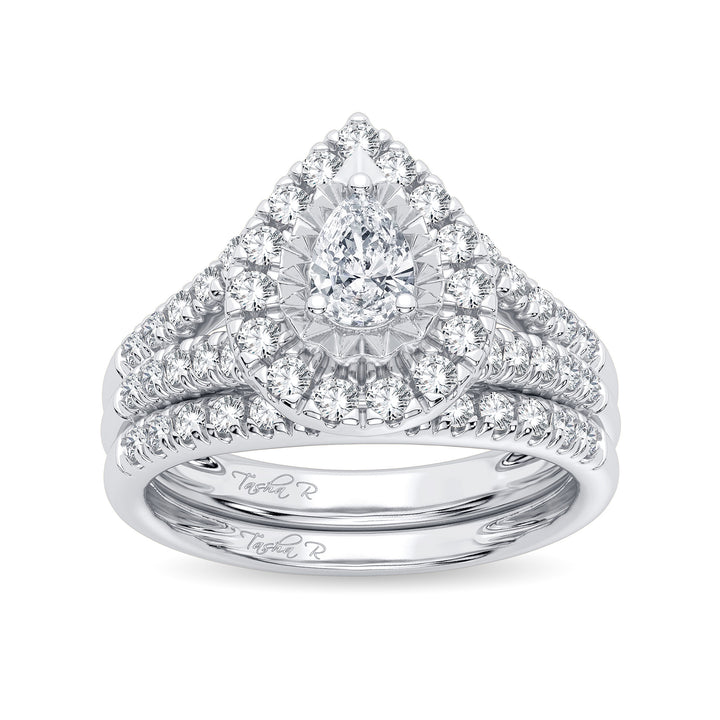 Brilliant 14k White Gold 1CT Lab Diamond Engagement Ring