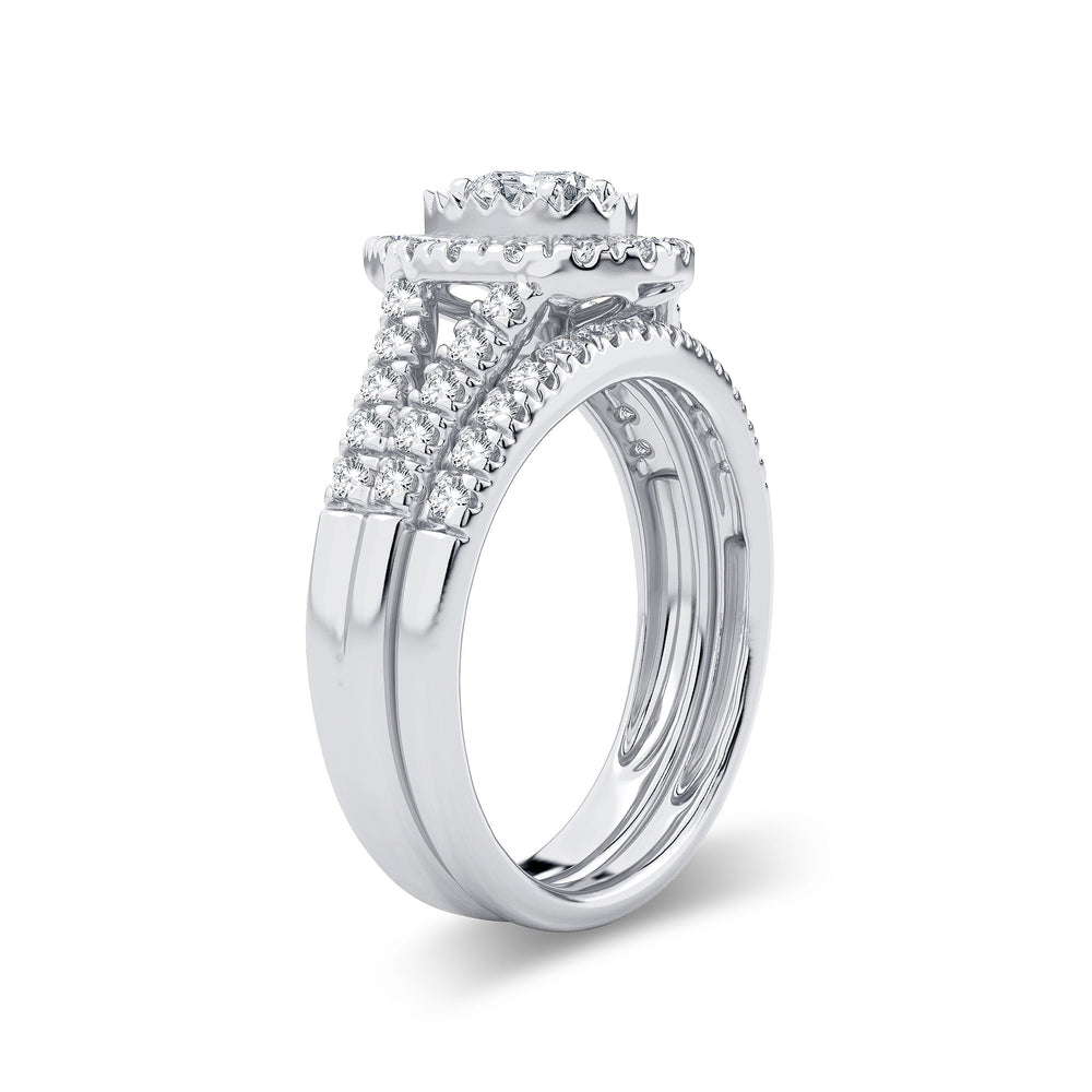 Brilliant 14k White Gold 1CT Lab Diamond Engagement Ring