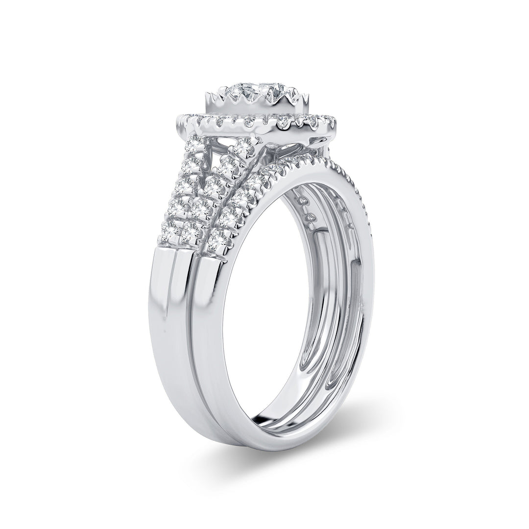 Brilliant 14k White Gold 1CT Lab Diamond Engagement Ring