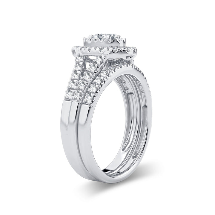 Brilliant 14k White Gold 1CT Lab Diamond Engagement Ring