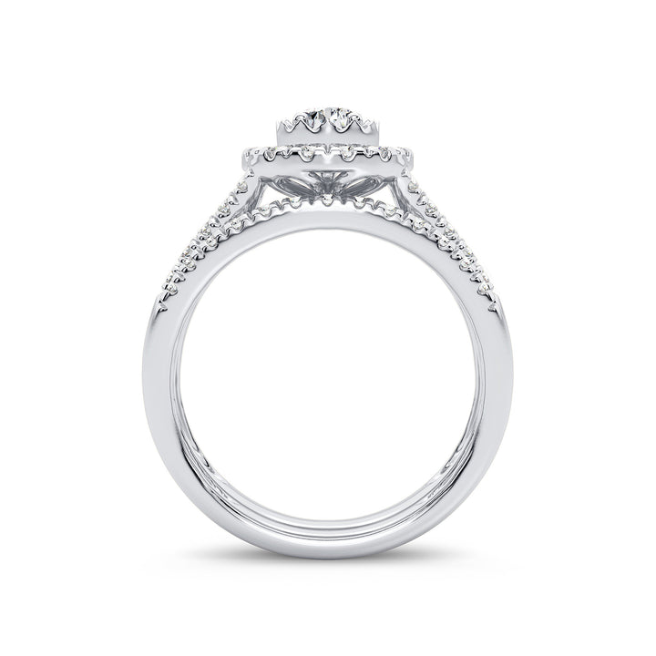 Brilliant 14k White Gold 1CT Lab Diamond Engagement Ring