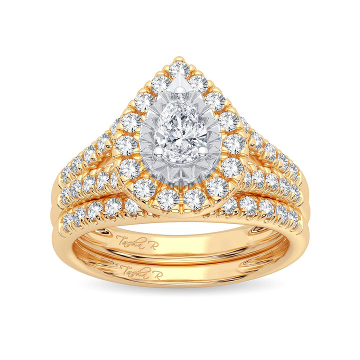 14k Yellow Gold 1CT Lab Diamond Elegant Bridal Ring