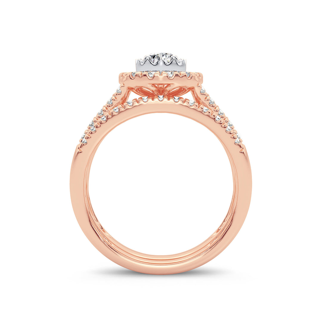 Romantic 14k Rose Gold Lab Diamond Engagement Ring