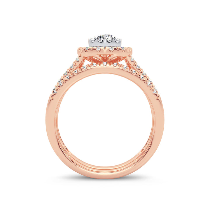 Romantic 14k Rose Gold Lab Diamond Engagement Ring