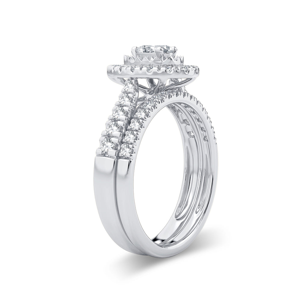 Luminous 14k White Gold Lab Diamond Bridal Ring (1.00CT)