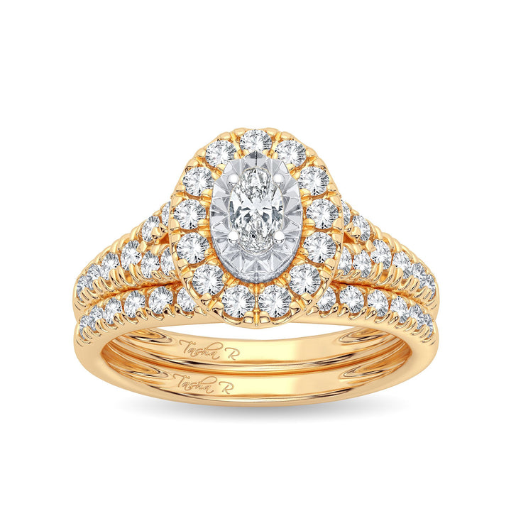 14k Yellow Gold 1CT Lab Diamond Fancy Cut Engagement Ring