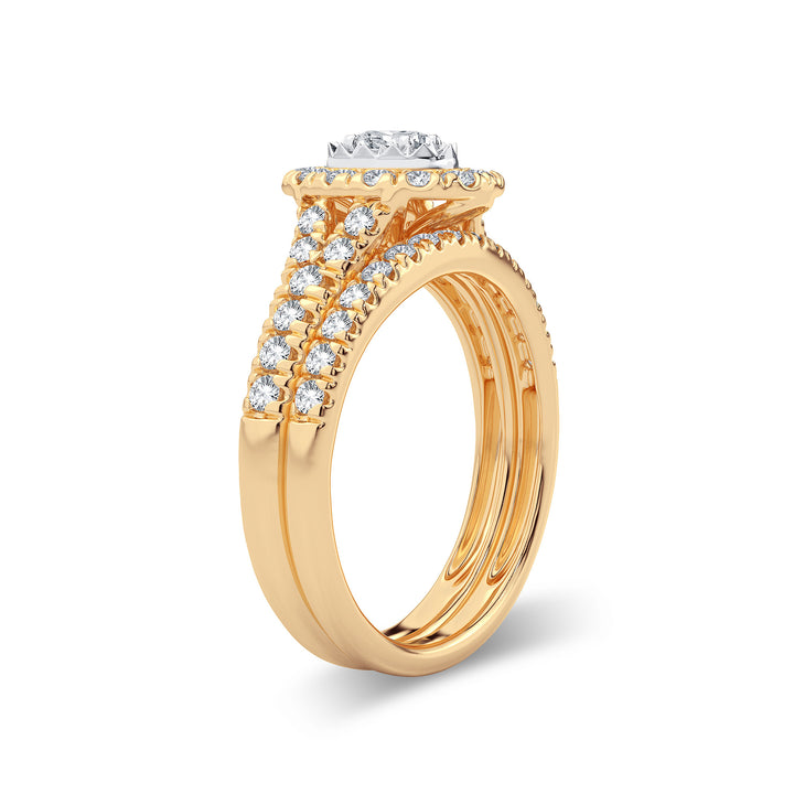 14k Yellow Gold 1CT Lab Diamond Fancy Cut Engagement Ring