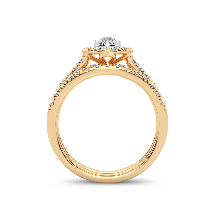 14k Yellow Gold 1CT Lab Diamond Fancy Cut Engagement Ring